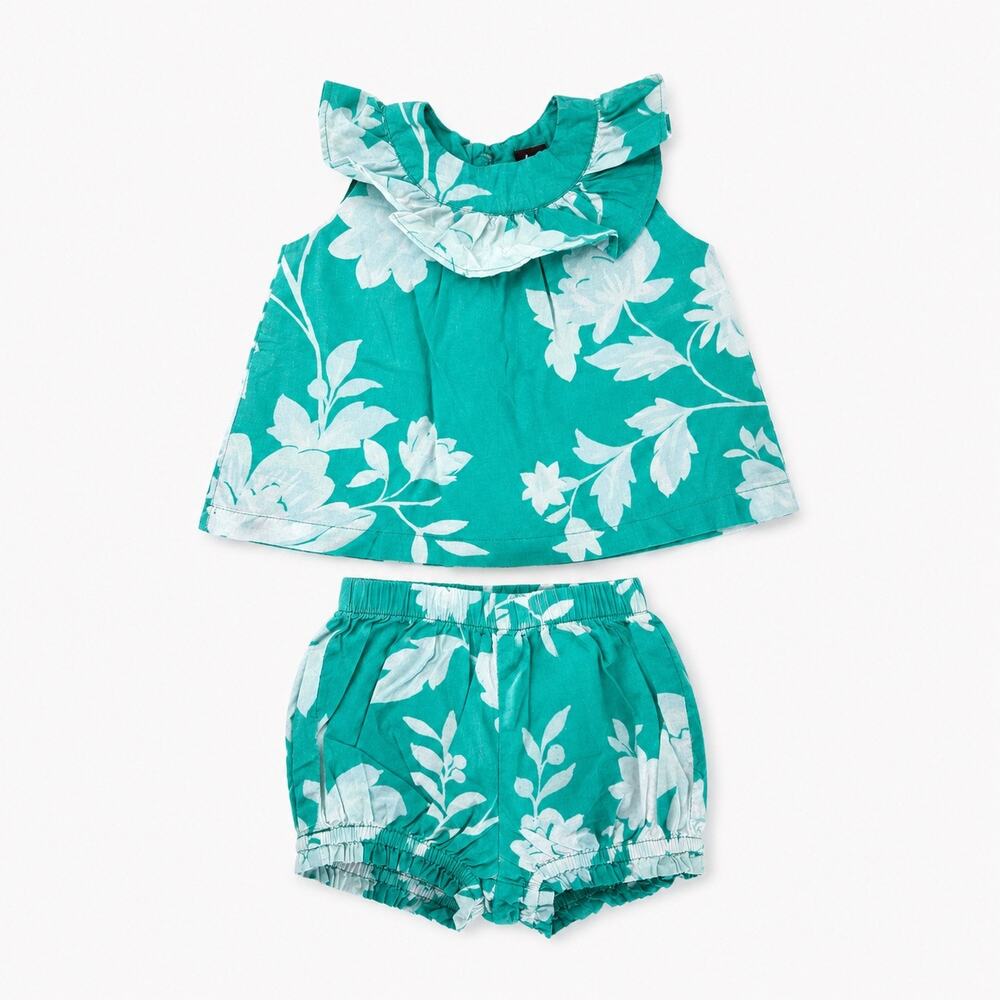Tea Collection Baby Girls Aqua Floral 2PC Set